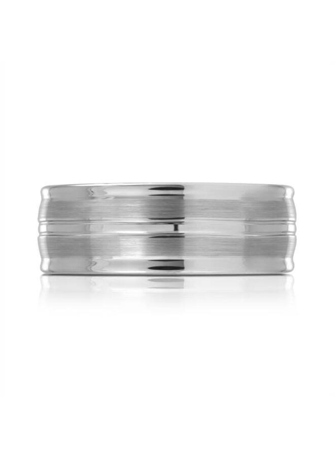 Silver lined tungsten bangle 8mm