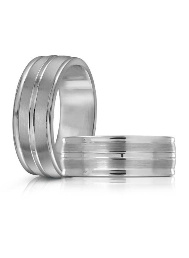 Silver lined tungsten bangle 8mm
