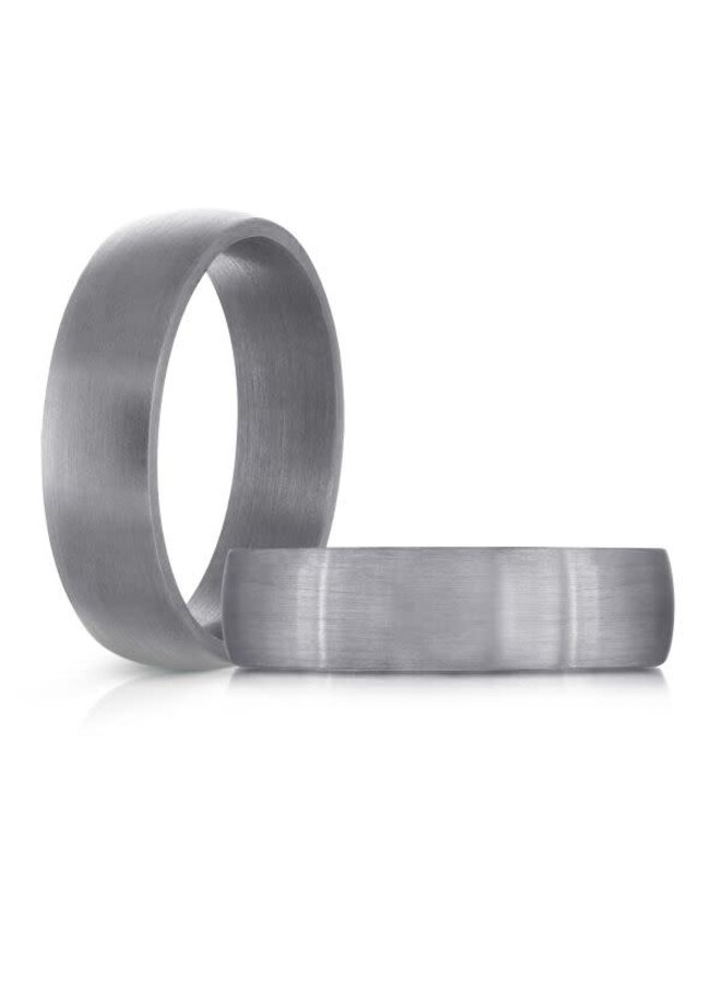 Brushed silver Tantalum men's bangle 6mm