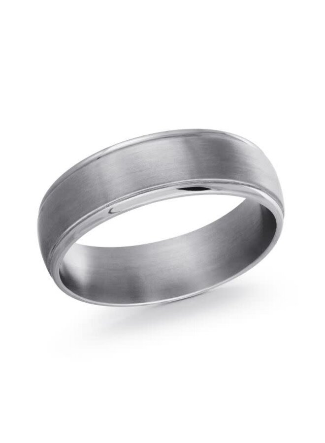 Brushed and polished silver Tantalum men's bangle 6mm