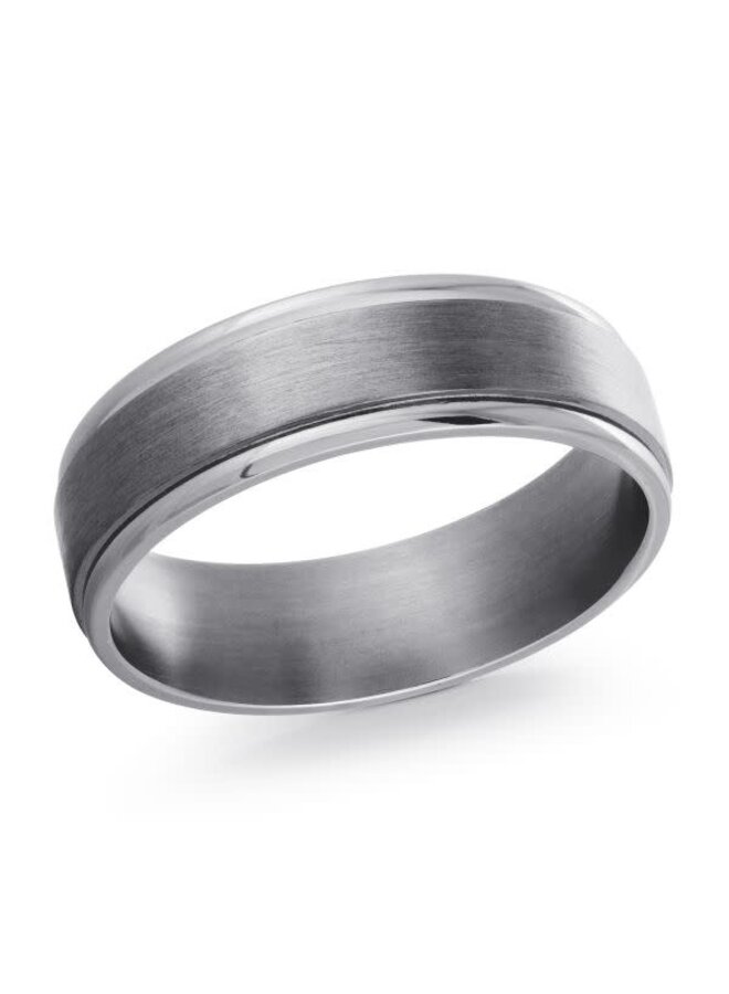 Brushed and shiny silver Tantalum men's bangle 8mm