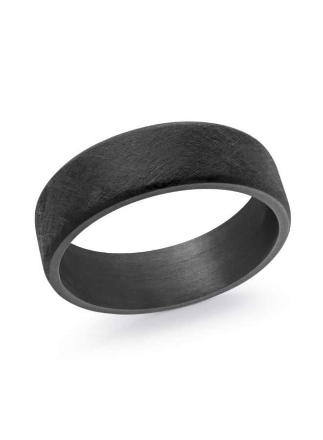Jonc homme Tantalum noir brossé 7mm
