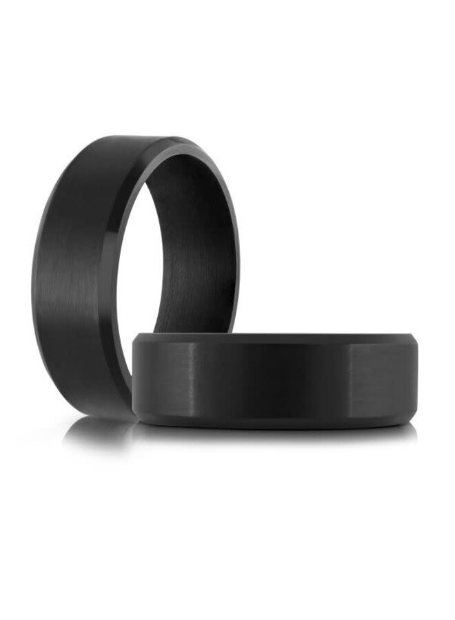 Brushed and shiny black tantalum men's bangle 7mm