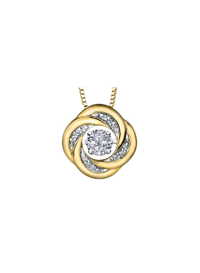 10k yellow gold necklace pulse diamonds 1x0.30ct 12=0.3ct IGH