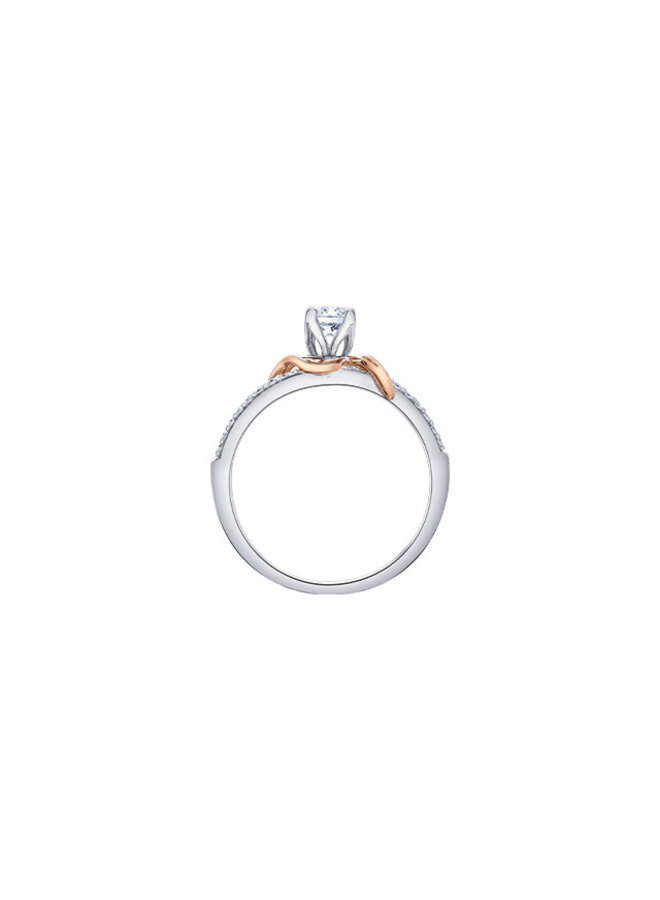 Bague solitaire deux tons 14k diamants canadiens 1x0.30ct 30=0.15ct SI2 D