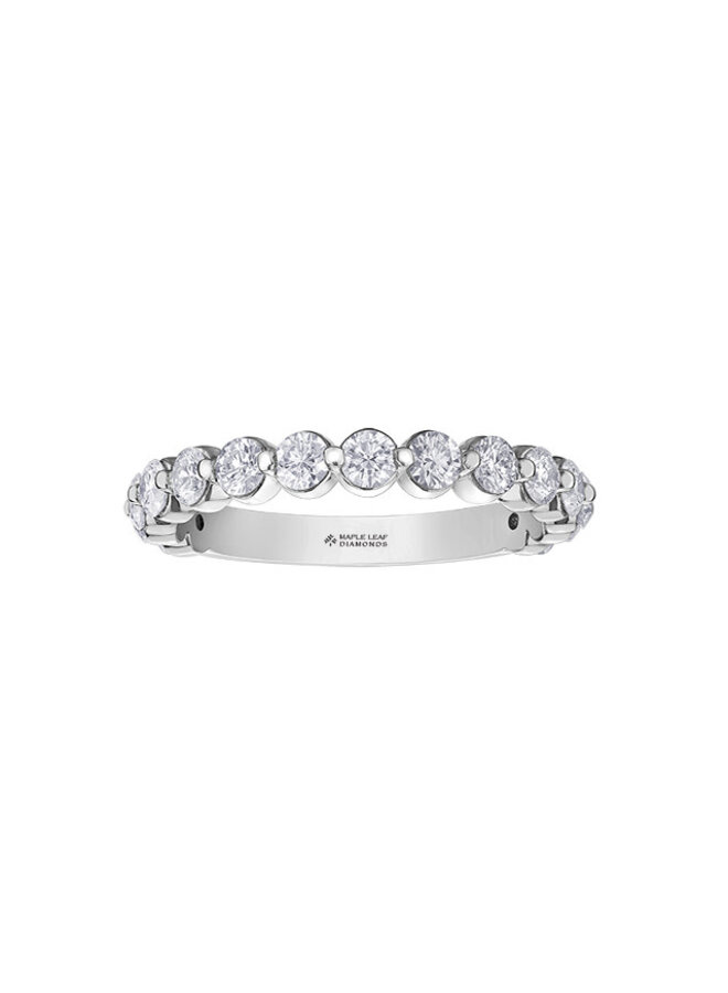 Jonc semi-eternité 18k blanc diamant canadien 16x0.06ct VS1 G