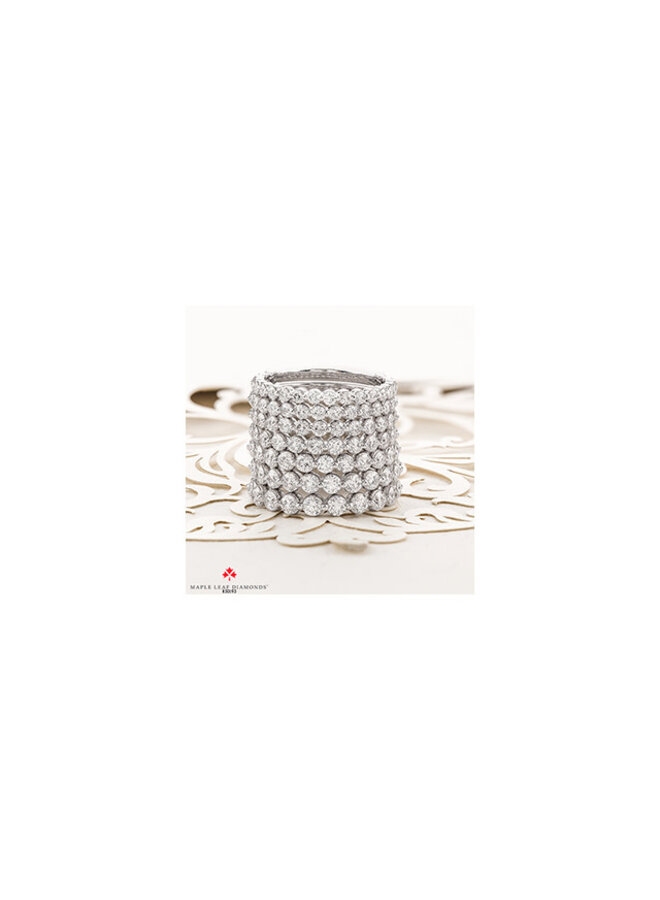 Jonc semi-eternité 18k blanc diamant canadien 16x0.06ct VS1 G