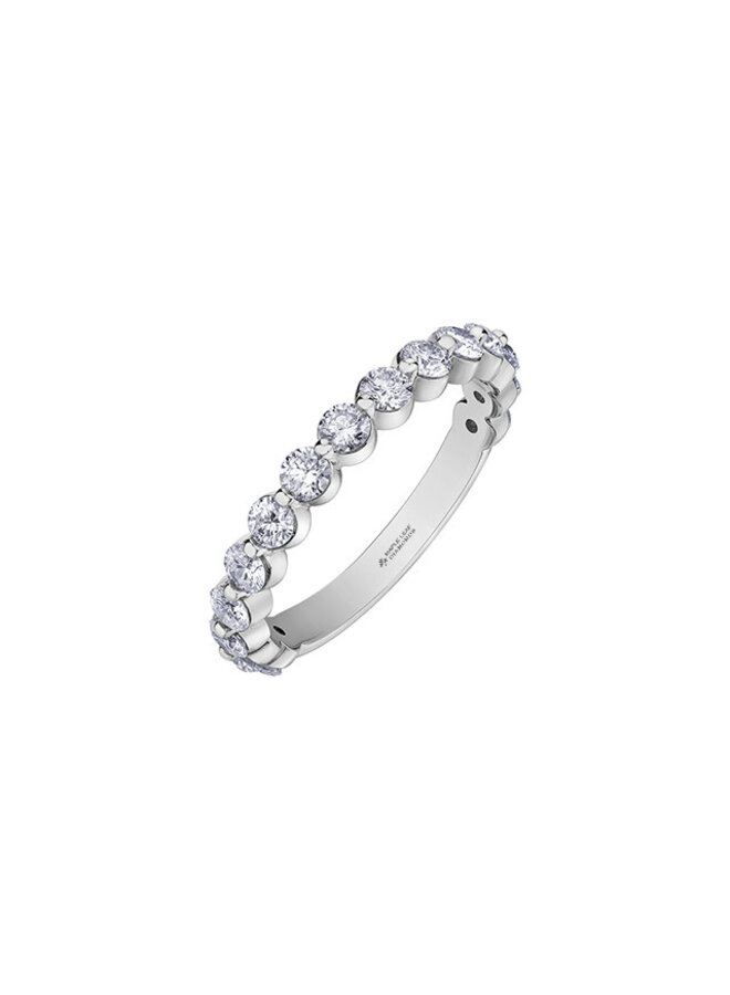 Jonc semi-eternité 18k blanc diamant canadien 16x0.06ct VS1 G