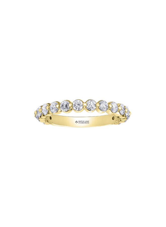 Semi-éternité jaune 18k diamants canadiens 15=1.10ct VS1 FG