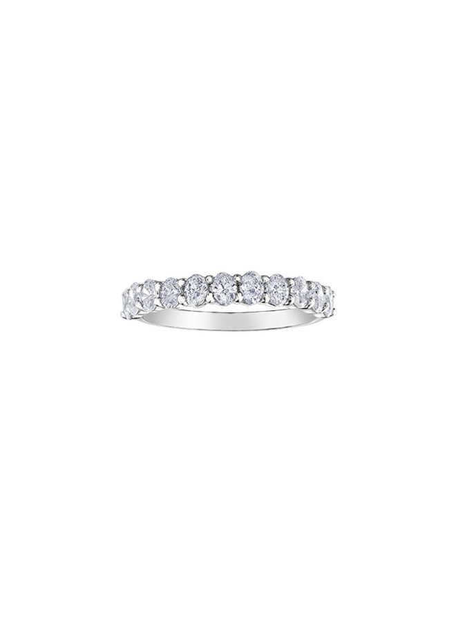 Semi-eternity white 14k oval diamonds 11=0.88ct I GH