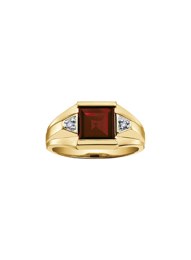 Gold garnet ring mens best sale