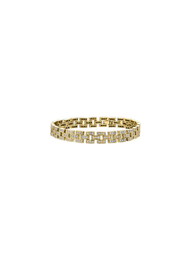 Bracelet femme or jaune 10k diamants 234=1.75ct I GH