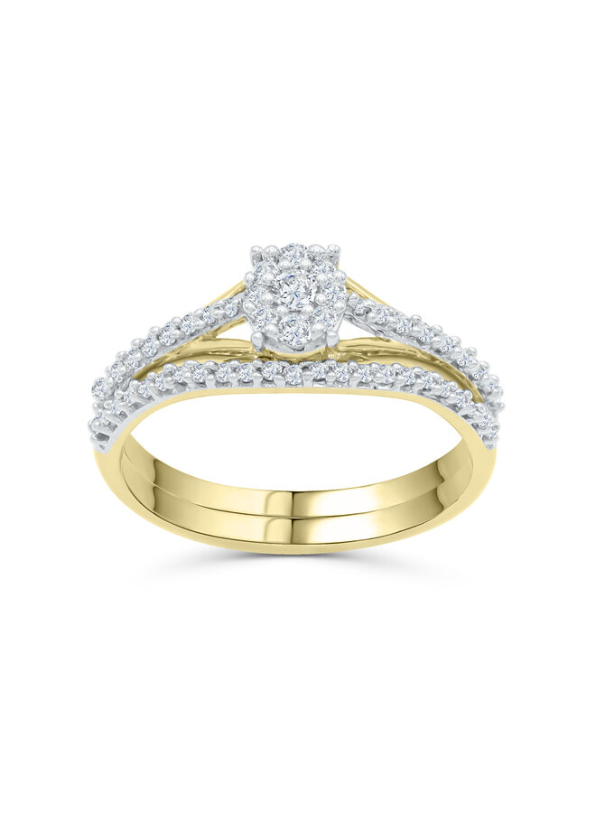 Set alliance 10k jaune 0.33ct I GH
