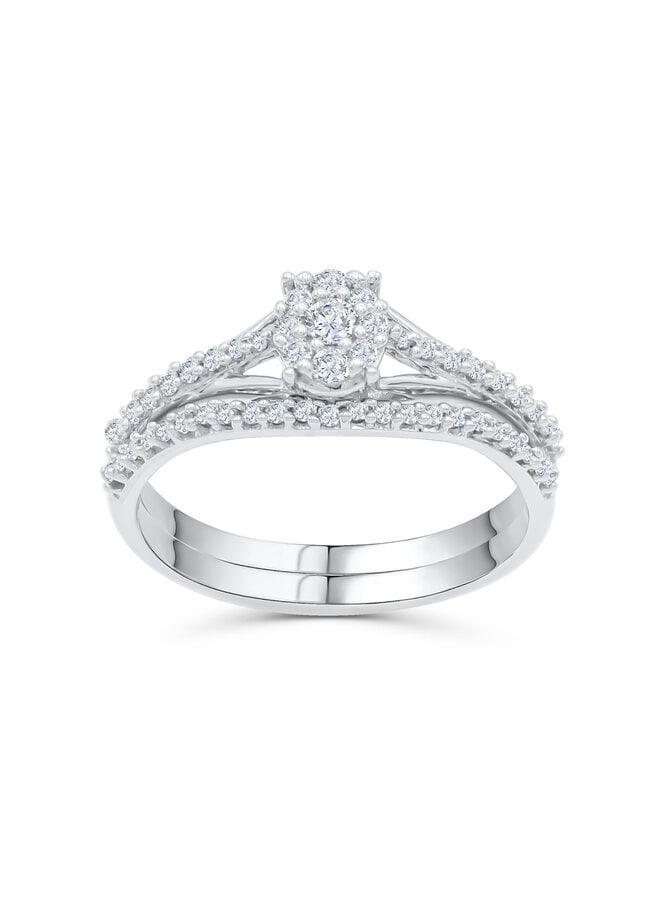 Set alliance 10k blanc 0.33ct I GH