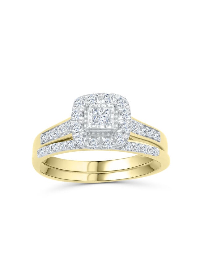 Set Alliance 10k jaune diamant 0.50ct I GH