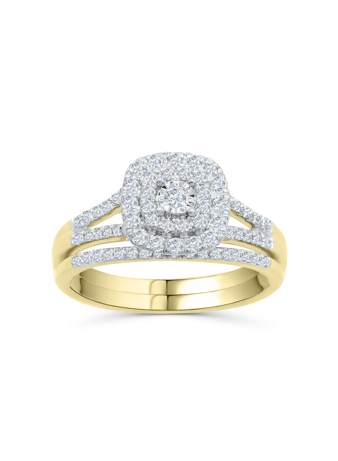 Set alliance 10k jaune diamant 0.50ct I GH