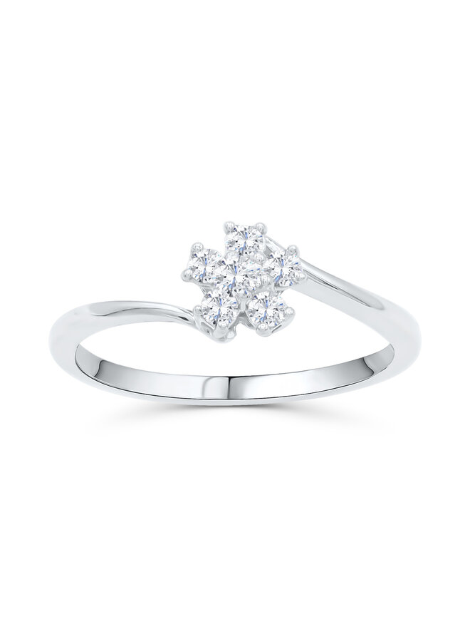 Bague 10k blanc 7=0.20ct I GH