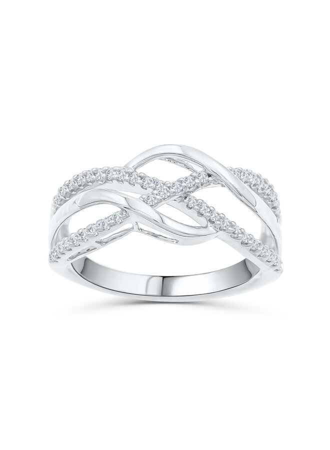 10k White Gold Cross Style Ring 0.25ct I GH