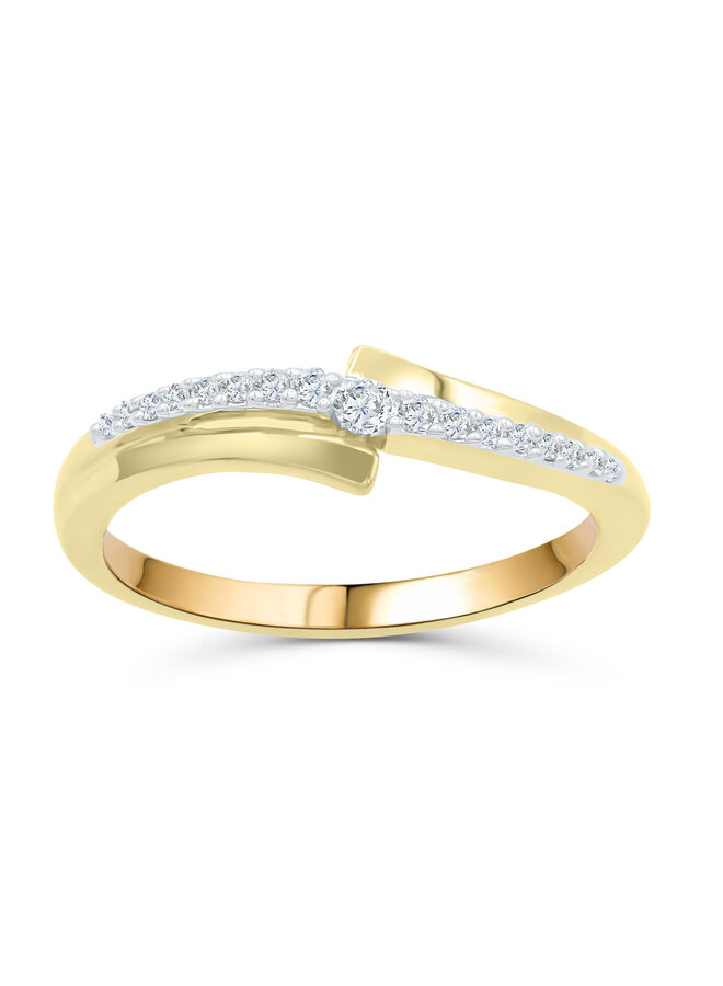bague 10k jaune 0.10ct I GH