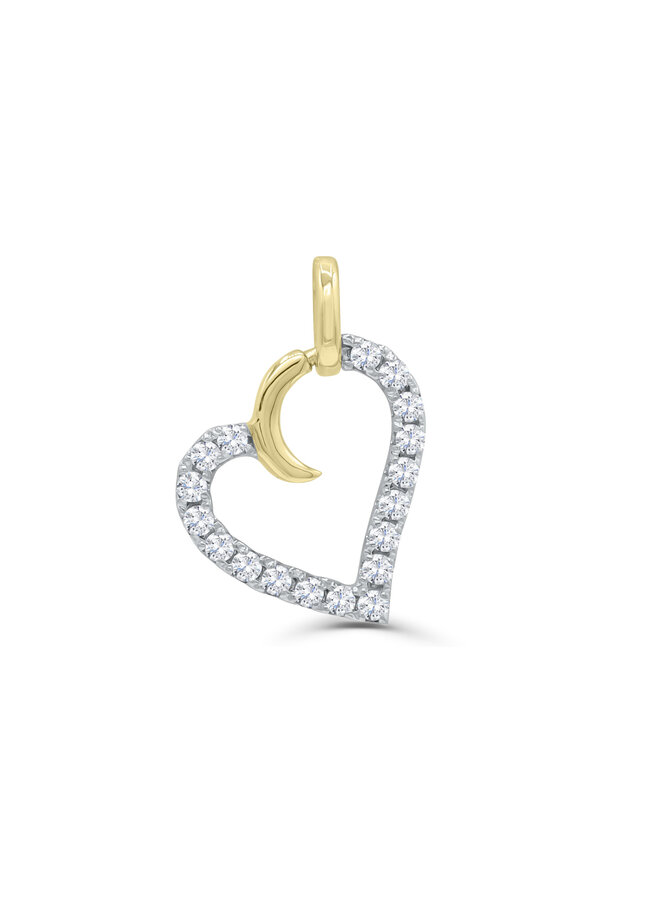Pendentif 10k jaune coeur zircon