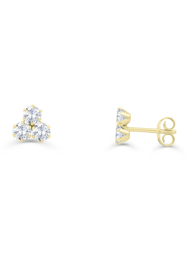 Boucle Oreille  10k jaune cz