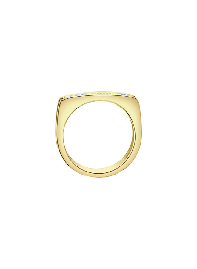 Bague jaune 14k diamants laboratoires 11=0.11ct VS GH