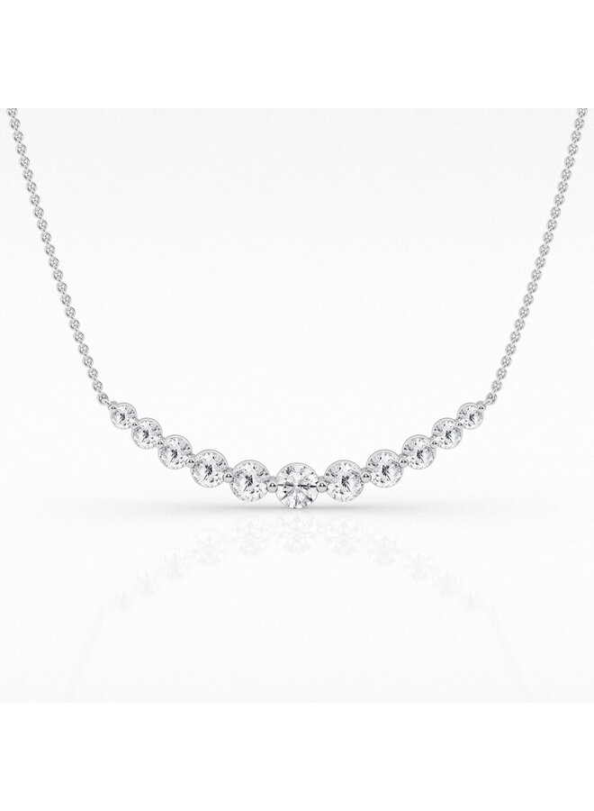 Collier or blanc 14k diamants laboratoires 11=1ct I GH