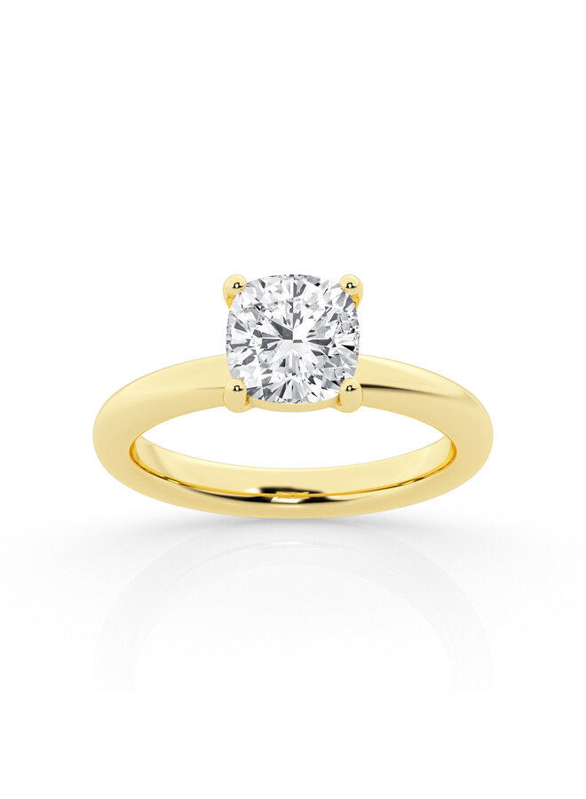 Bague or jaune 14k solitaire diamant de laboratoire 1.51ct VS2 F