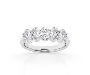 Bague Art Déco En Or Blanc 14k Avec Diamant De Laboratoire 2,95 Carats - Création Sur Mesure