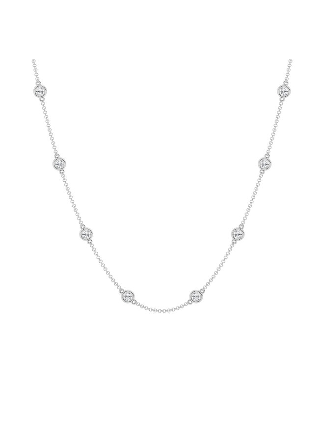 14k white gold necklace with laboratory diamonds 14=2ct I GH