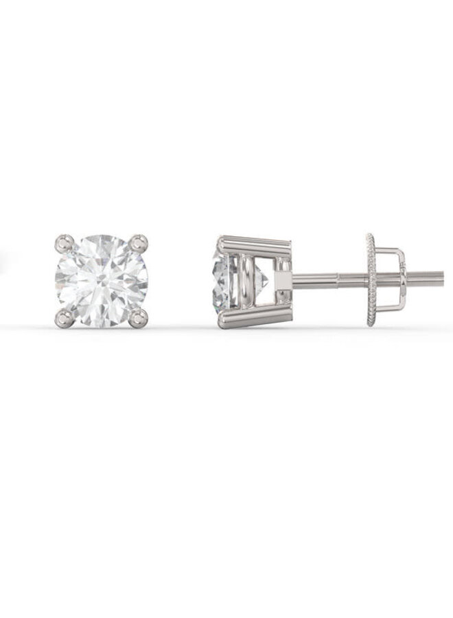 Boucle d'oreille 14k blanc diamant laboratoire 2x0.165ct VS