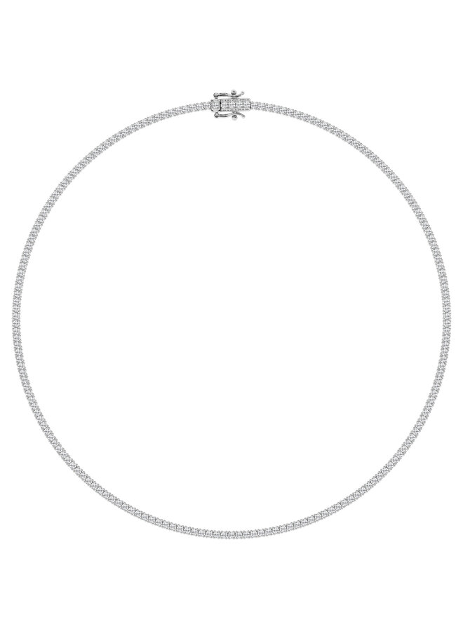 White tennis necklace 14k laboratory diamonds 200=7ct I GH