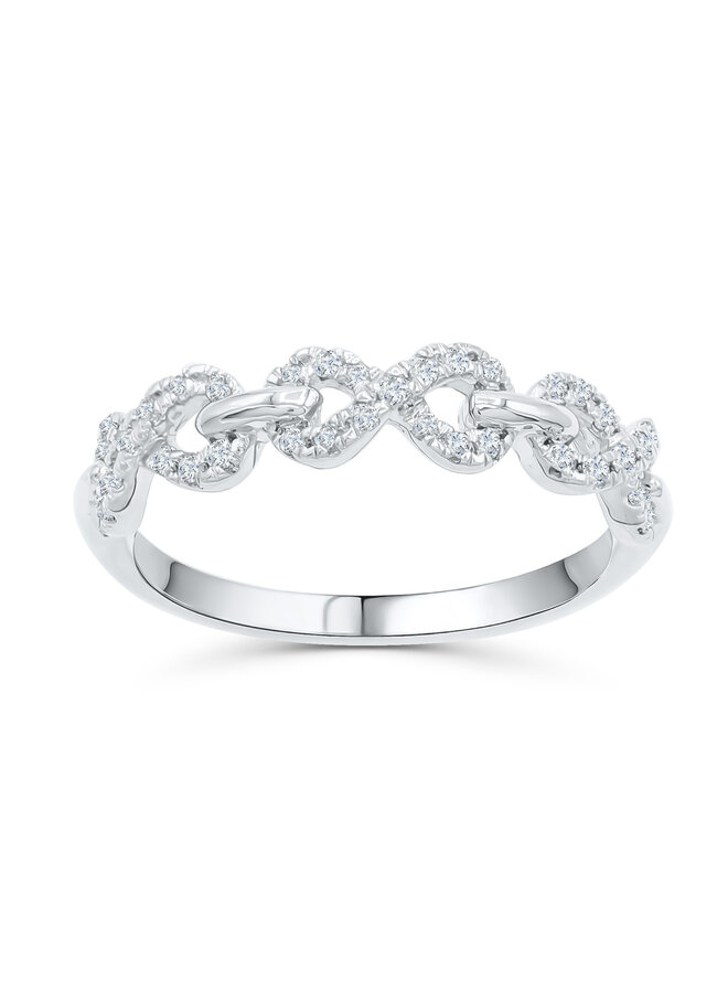 Jonc semi-éternité 10k blanc infini 0.20ct I GH