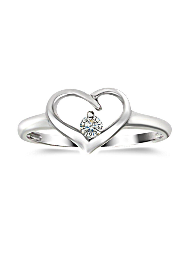Legend sterling silver cz heart ring