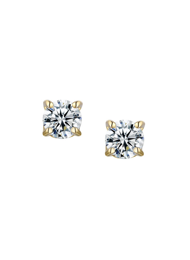 Legend boucles d'oreilles argent sterling doré CZ fixe 5mm
