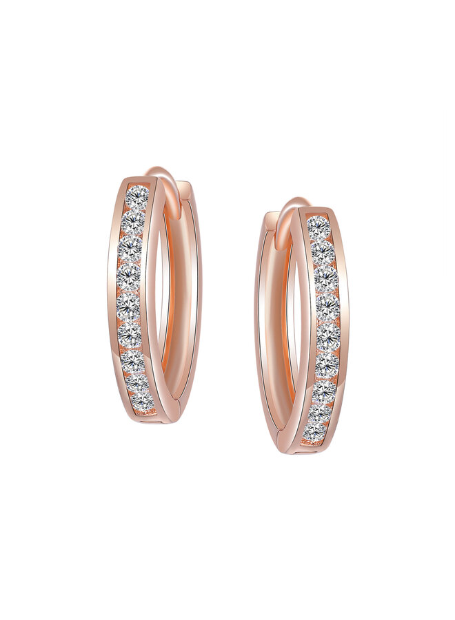 Boucle d'oreille 925 huggies rose gold