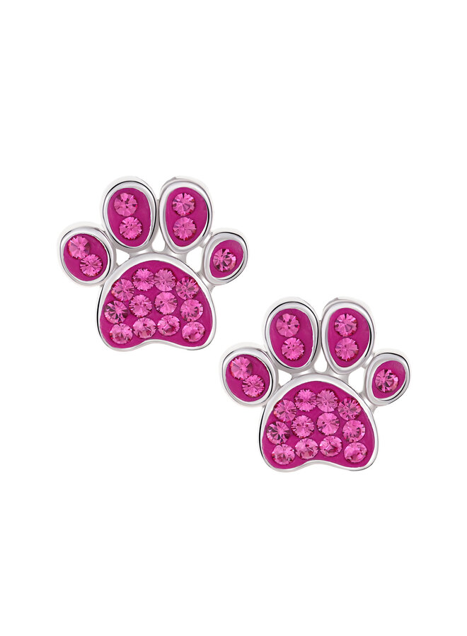 B.Ear 925 pink cz bear paws