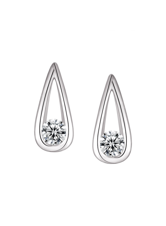 Boucles d'oreilles pendantes argent 925 zircons