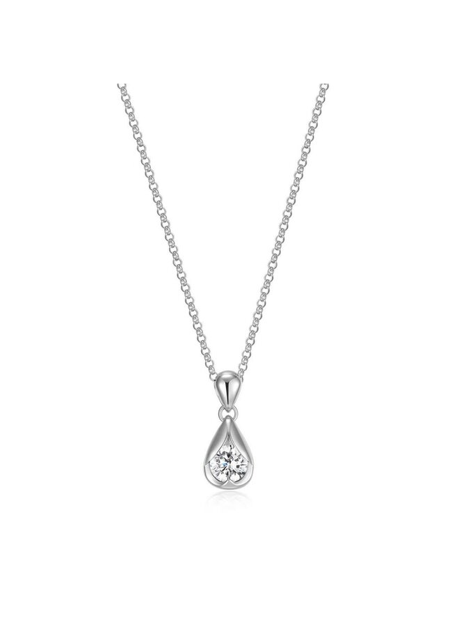 Pendentif Nœud En Zirconium CZ Et Argent 925 - Modèle PE162 - Neuf Avec étiquettes