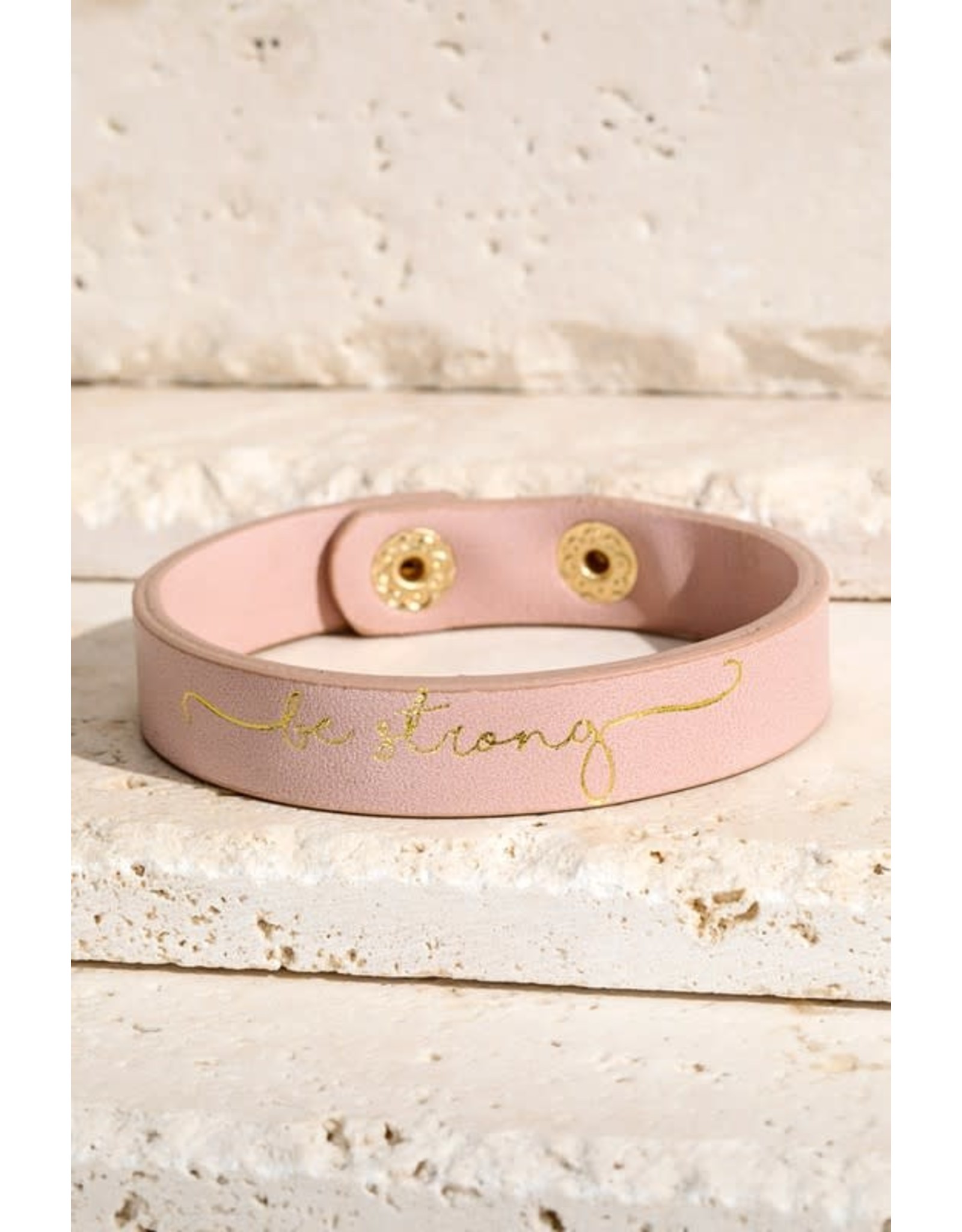 "Be Strong" Faux Leather Bracelet