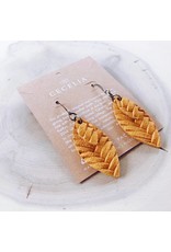 Cecelia Designs Small Feather Leather Earrings