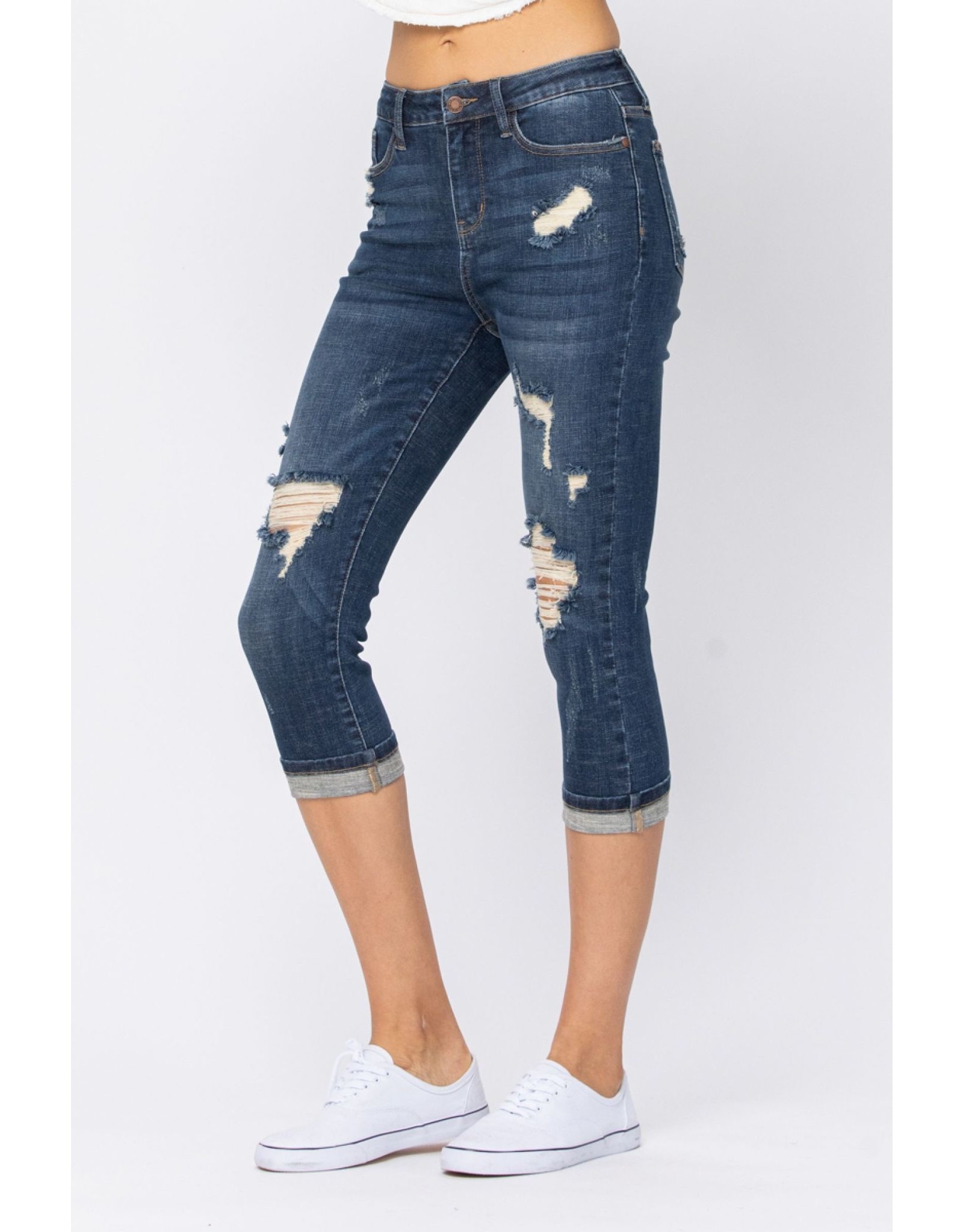 Judy Blue Distressed Capri Jeans