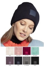 C.C Solid Ribbed Knit Beanie with C.C Rubber Patch