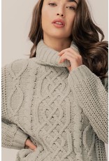 Cable Knit Turtle Neck Oversized Sweater