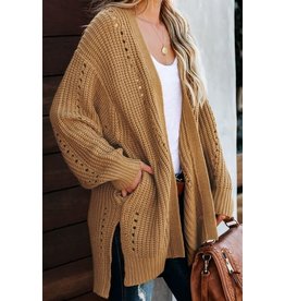 Drop Sleeve Cable Knit Cardigan