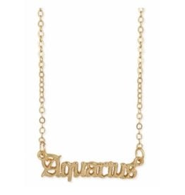 Aquarius Script GD Necklace