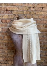 Lambs Wool Cable Knit Wrap