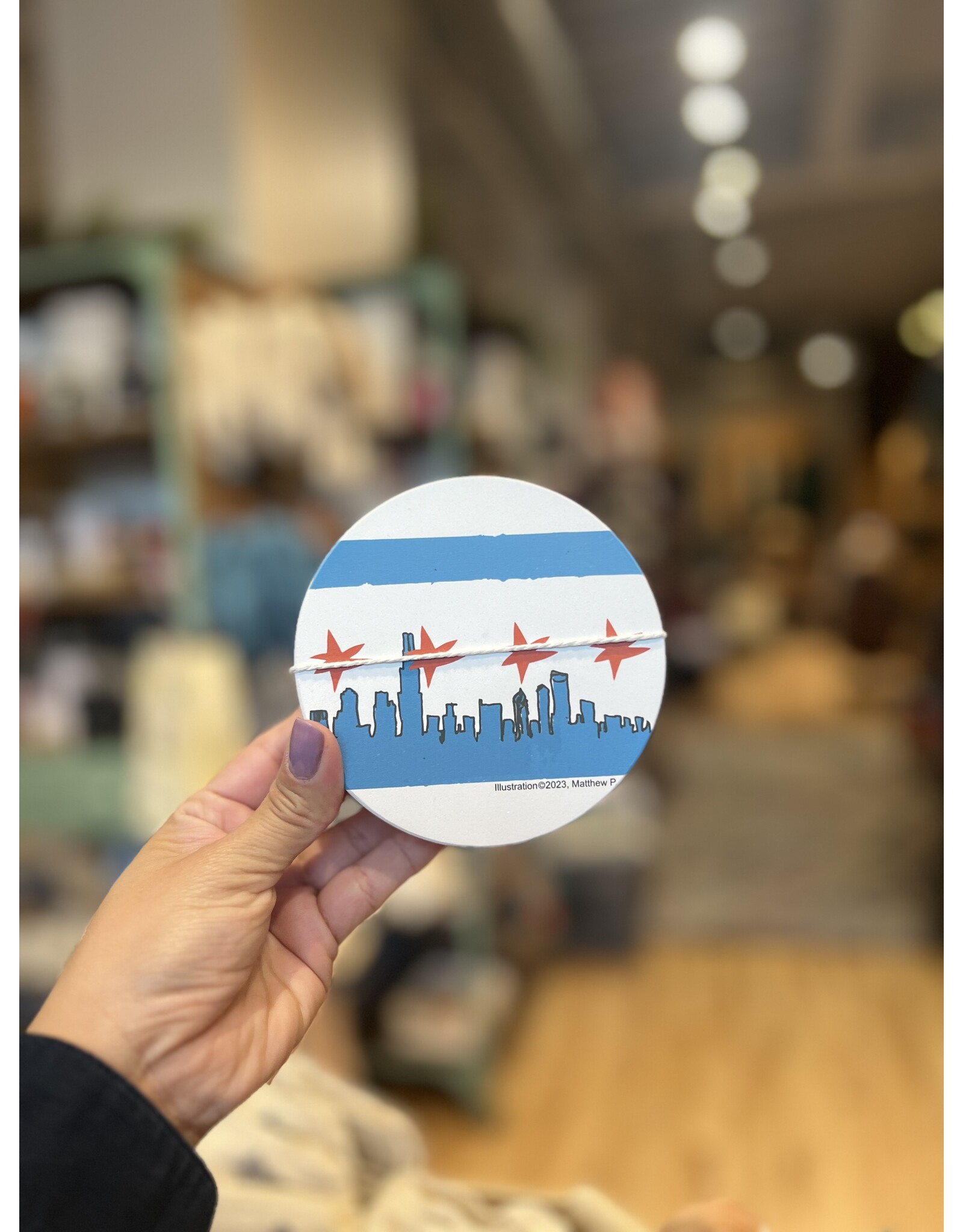 Tramake Chicago Flag Coaster Set by Matthew P