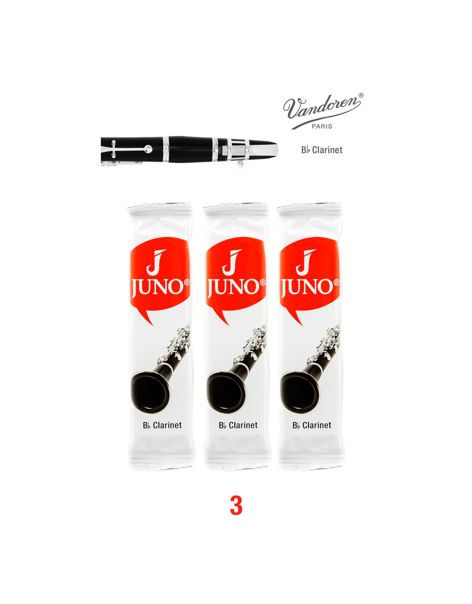 Vandoren Vandoren JUNO Bb Clarinet Reeds; 3 Card