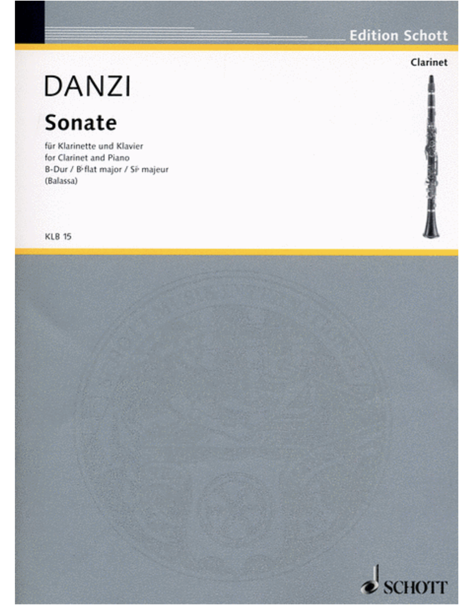Edition Schott Danzi Sonate for Clarinet and Piano